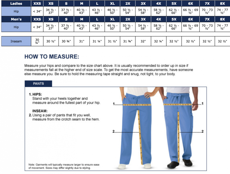 men's pants sizing to women's